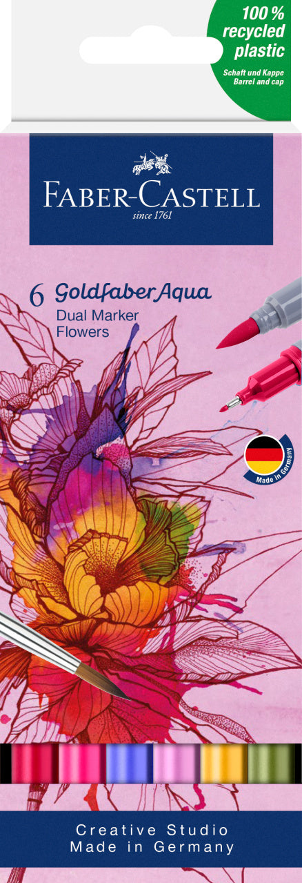 MARKER SOLUBIL 2 CAPETE SET 6 BUC FLORI GOLDFABER FABER-CASTELL MARKER SOLUBIL 2 CAPETE SET 6 BUC FLORI GOLDFABER FABER-CASTELL